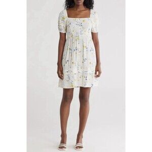 Love stitch Floral Puff Sleeve Tiered Minidress Size Small AJ6189